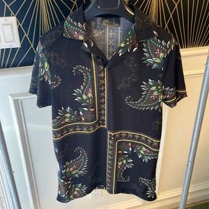 ASOS men’s patterned revere collar polo